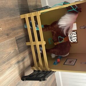 American Girl Doll stable with horse and extra fencing